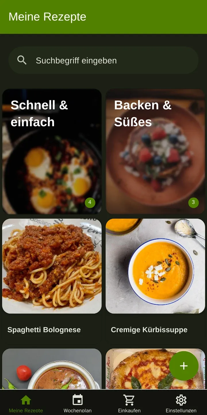 Cookpal: Liste der Rezepte